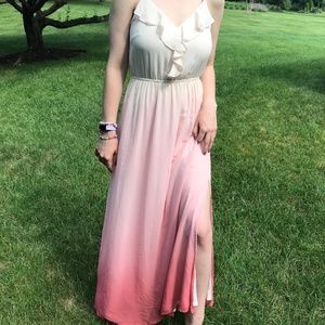 Lauren Conrad Dip Dye Chiffon Maxi Dress